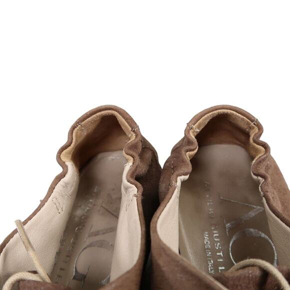AGL Shoes Womens 38 Booties Fashion Wedge Desert Chukka Leather Lace Up Brown - Picture 15 of 15